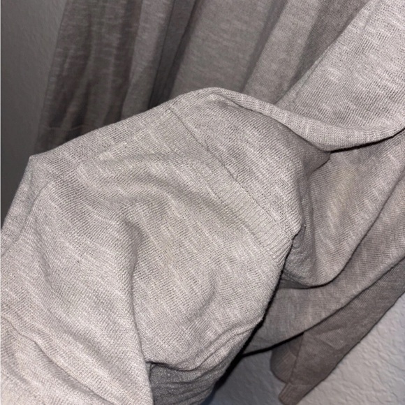 Eileen Fisher Linen Cotton High Collar Long Cardigan Silver Gray Sz L NWT $228 - Picture 2 of 5